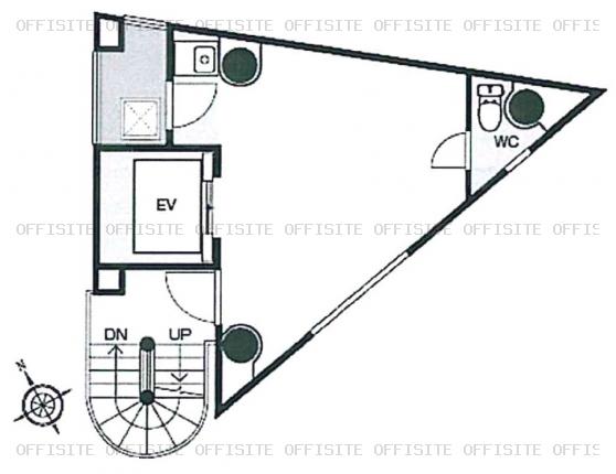 三ツ星不動産新宿ビルの基準階（3階～9階）平面図