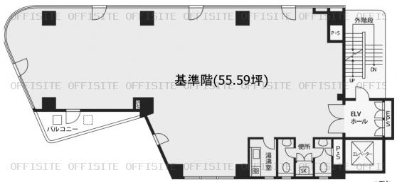 久月神田ビルの基準階平面図