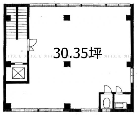 鈴武ビルの基準階（2階～3階）平面図
