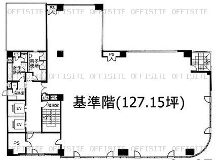 ユニゾ北上野二丁目ビルの基準階平面図
