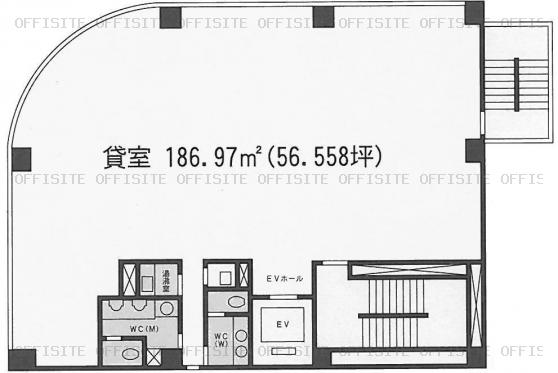 高輪偕成（タカナワカイセイ）ビルの基準階平面図