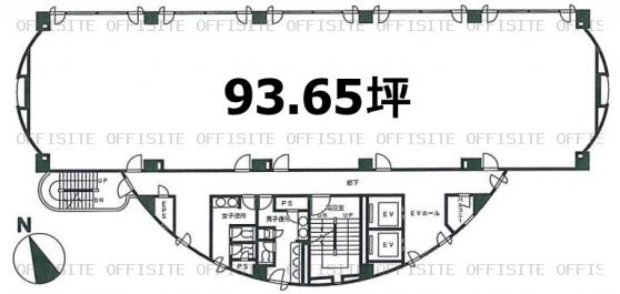 藤沢森井ビルの基準階平面図