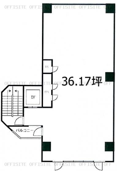 千住ビルの基準階（2階～6階）平面図