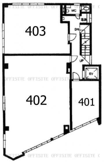 漢陽商事ビルの401号室平面図