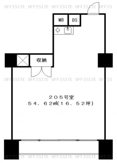 パルムハウス初台の205号室平面図