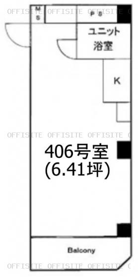 オーク・ヴィレッジの406号室平面図