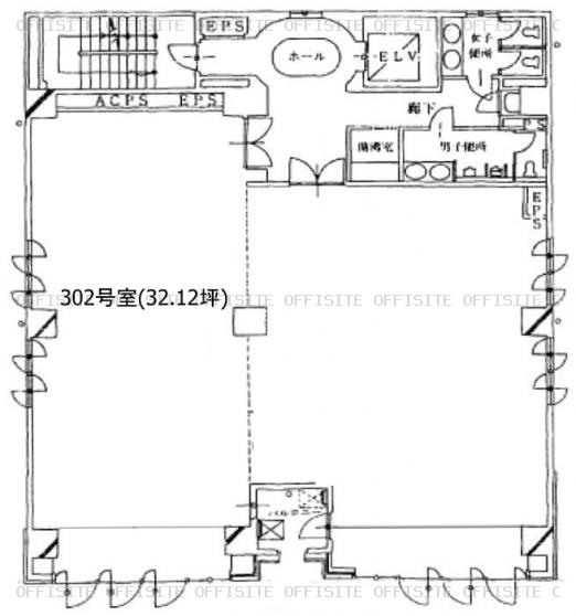 新横浜ＵＵビルの602号室平面図