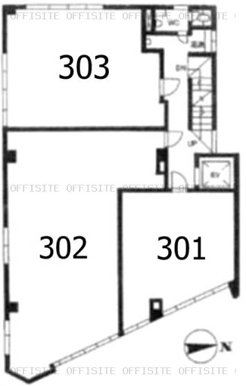 漢陽商事ビルの303号室平面図