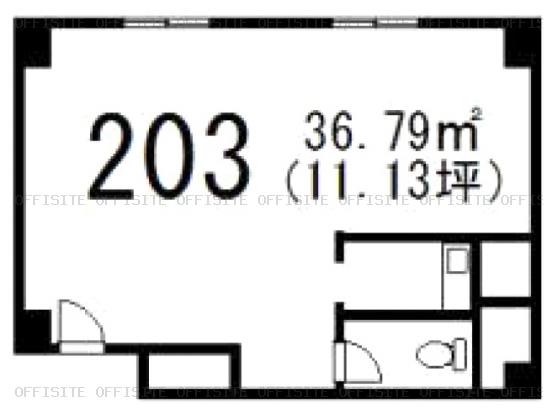新宿Ｑフラットビルの203号室平面図