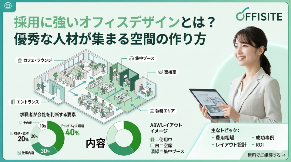 採用に強いオフィスデザインとは? 優秀な人材が集まる空間の作り方