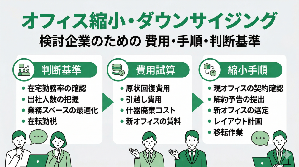 オフィスの縮小・ダウンサイジングを検討している企業へ|費用・手順・判断基準