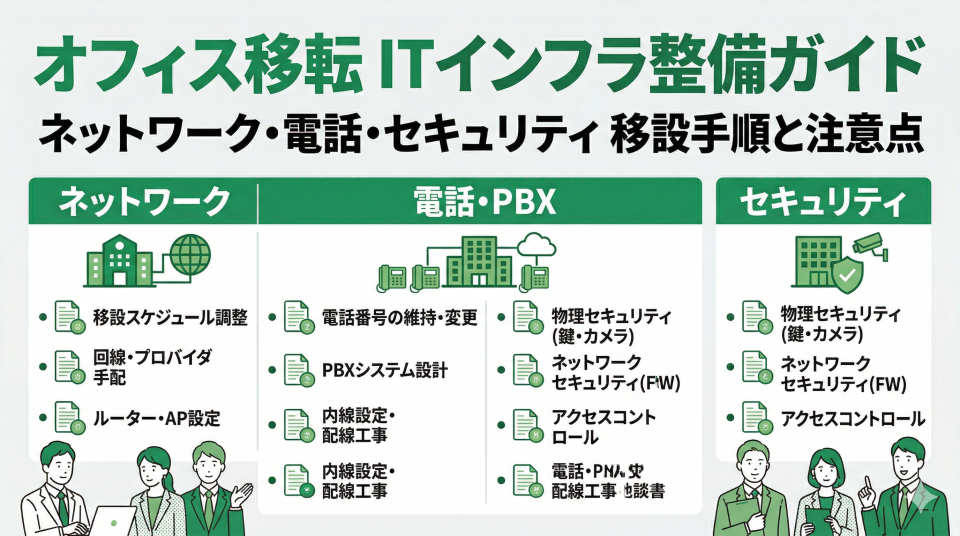 オフィス移転のITインフラ整備ガイド|ネットワーク・電話・セキュリティの移設手順と注意点