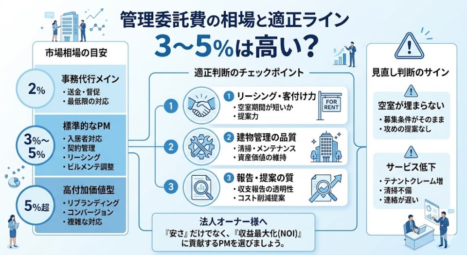 管理委託費の相場はいくら?3〜5%は高い?適正ラインと見直し判断のポイントを解説