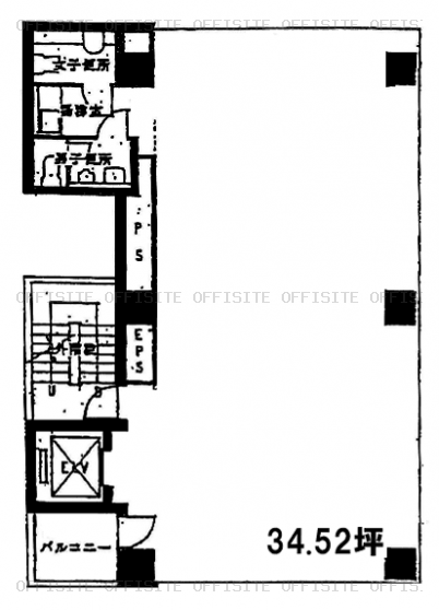 ＤＯ築地ビルの基準階平面図