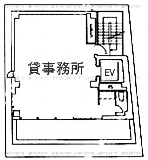 元赤坂ＭＩビルの基準階平面図