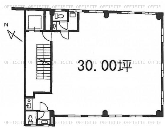 第二梅村ビルの基準階平面図