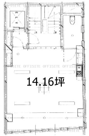 中野南口駅前ビルの基準階（3階～6階）平面図