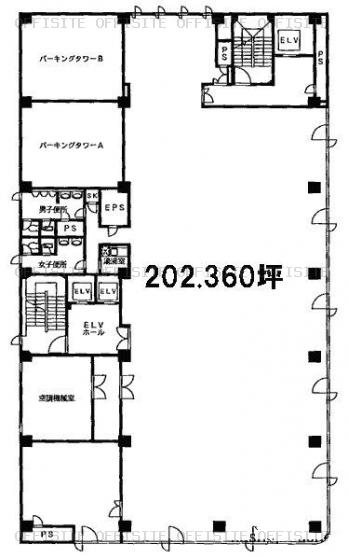 プライムタワー横浜の基準階平面図