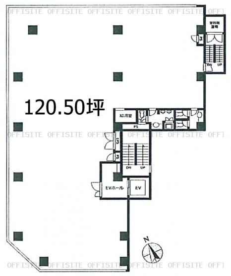 湯島夏目ビルの基準階平面図