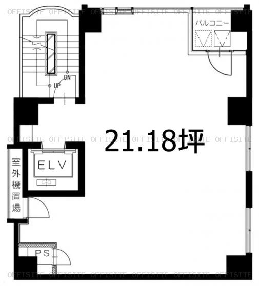 サンリット銀座ビルⅢの基準階(2階～5階) 平面図