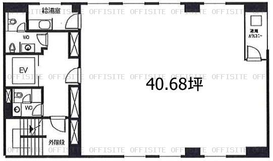 ＮＧＡ紀尾井町ビルの基準階(2階～5階) 平面図