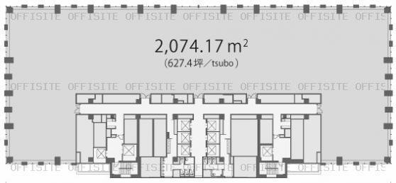 丸の内トラストタワー本館の基準階平面図