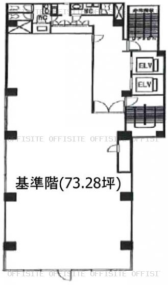 岩尾大和ビルの基準階 平面図