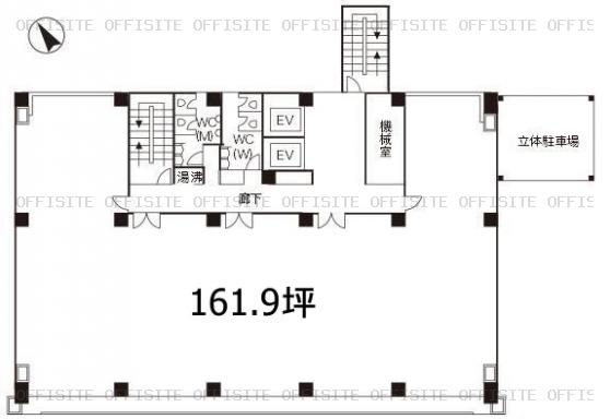 渋谷第一生命ビルの基準階(3階～9階) 平面図