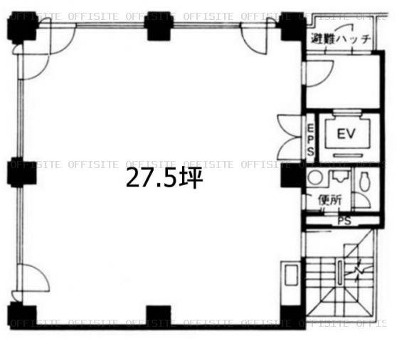 末広ＪＦ（松永第一）ビルの基準階(3階～8階)平面図