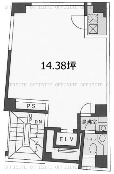 西新宿水間ビルの基準階(2階～10階)平面図