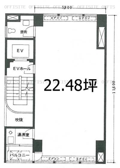 門跡木村ビルの基準階平面図