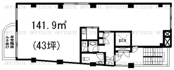 松楽ビルの基準階平面図