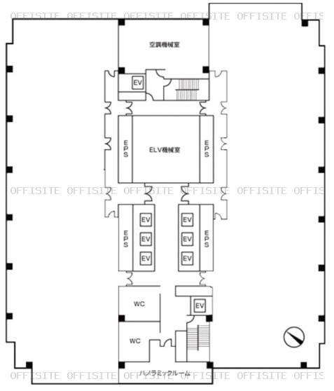 千葉ポートスクエアの基準階平面図