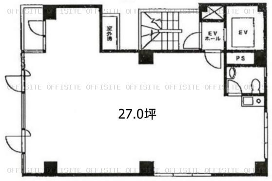 大阪屋ビルの基準階平面図