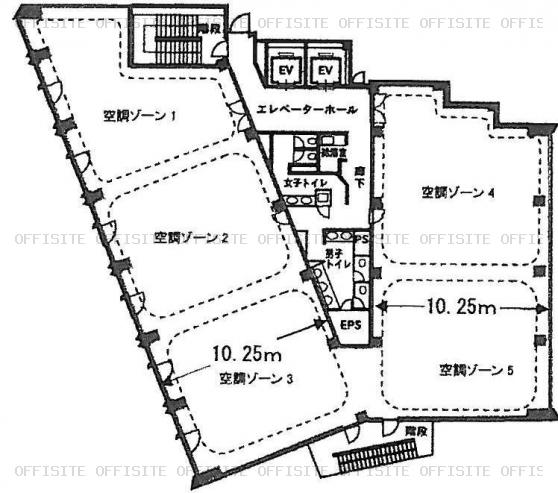 平田ビルの基準階平面図