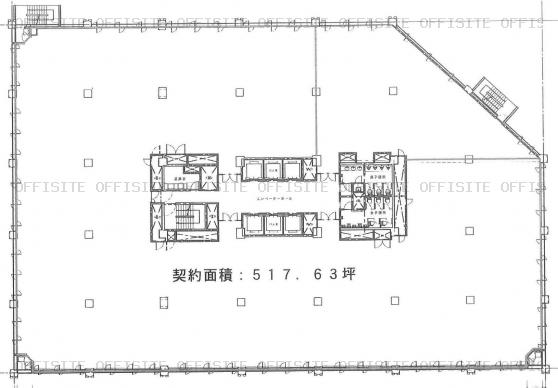 紀尾井町パークビルの基準階平面図
