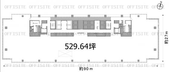 渋谷ソラスタの基準階平面図