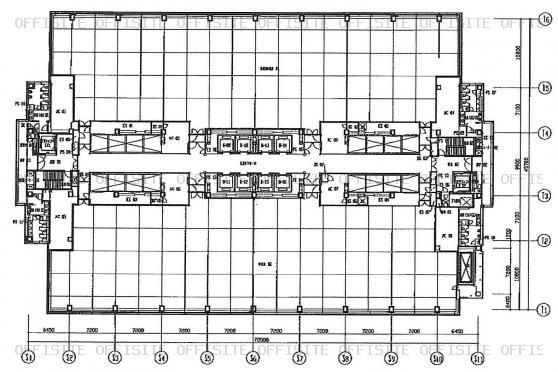 品川インターシティＢ棟の基準階平面図