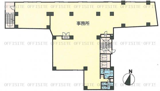 東海赤坂ビルの基準階平面図