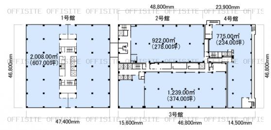東京ダイヤビル２号館の基準階平面図