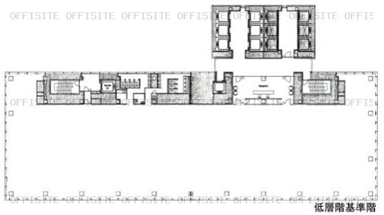 虎ノ門タワーズオフィスの基準階平面図