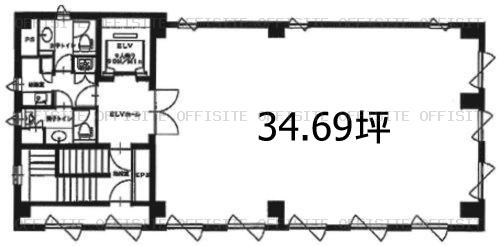 湊日本ビルの基準階平面図