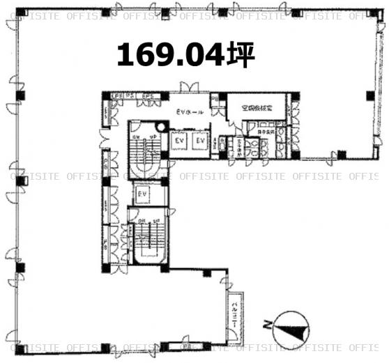 麹町鶴屋八幡ビルの基準階平面図