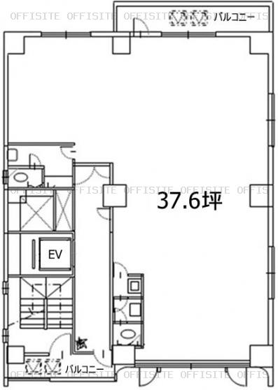 新宿エステートビルの2階～10階(基準階平面図)