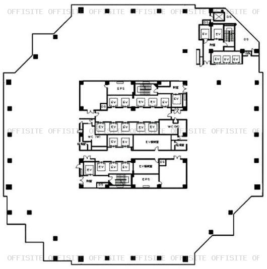 品川イーストワンタワーの基準階 平面図