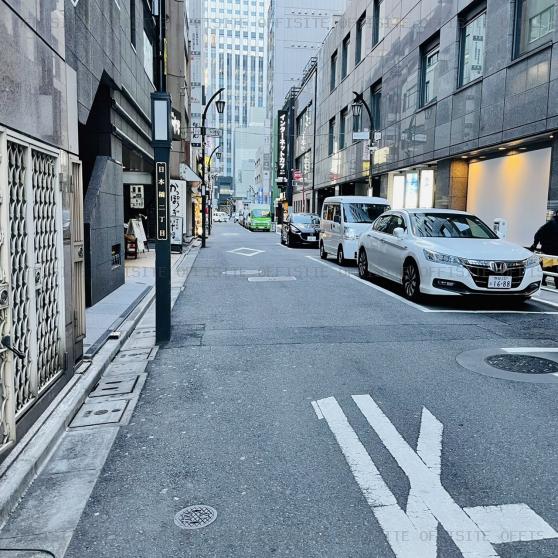 東京風月堂ビルのビル前面道路