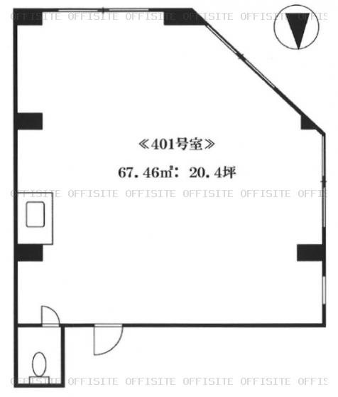 磯野ビルの401号室平面図