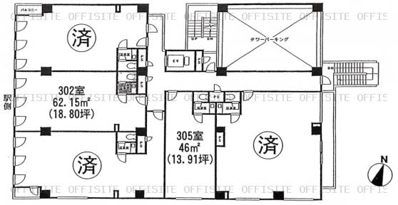 篠崎サングリーンビルの305号室平面図