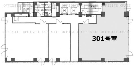 江戸ビルの301号室平面図