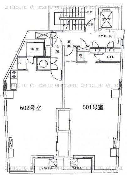 赤坂スバルビルの6階平面図